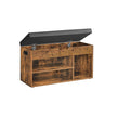 Shoe Bench – Wood – White – 3 Compartments with Storage Seat and Hidden Chest