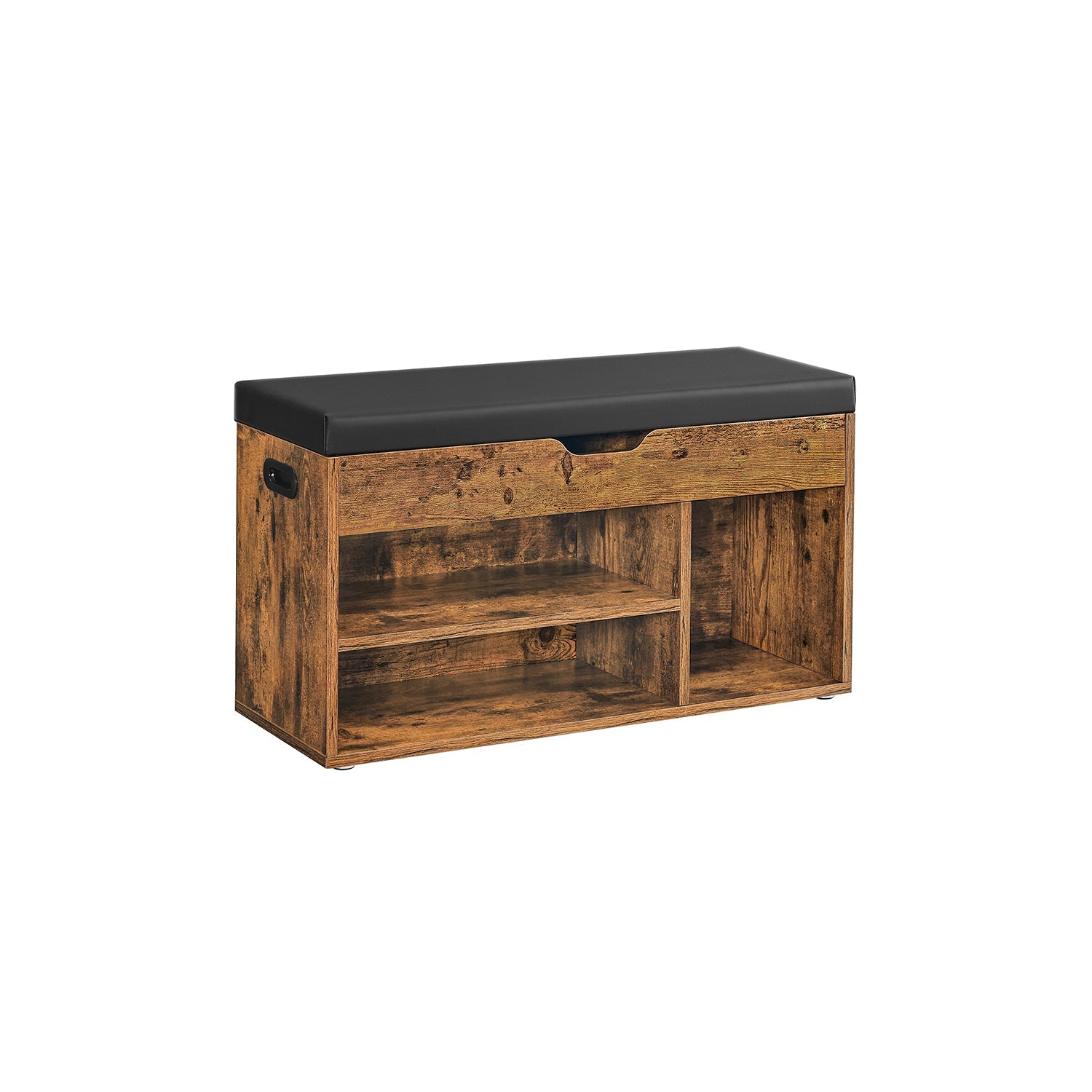 Shoe Bench – Wood – White – 3 Compartments with Storage Seat and Hidden Chest