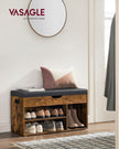 Shoe Bench – Wood – White – 3 Compartments with Storage Seat and Hidden Chest