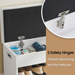 Shoe Storage Bench – Wood – White and Grey – Padded Seat with 3 Compartments