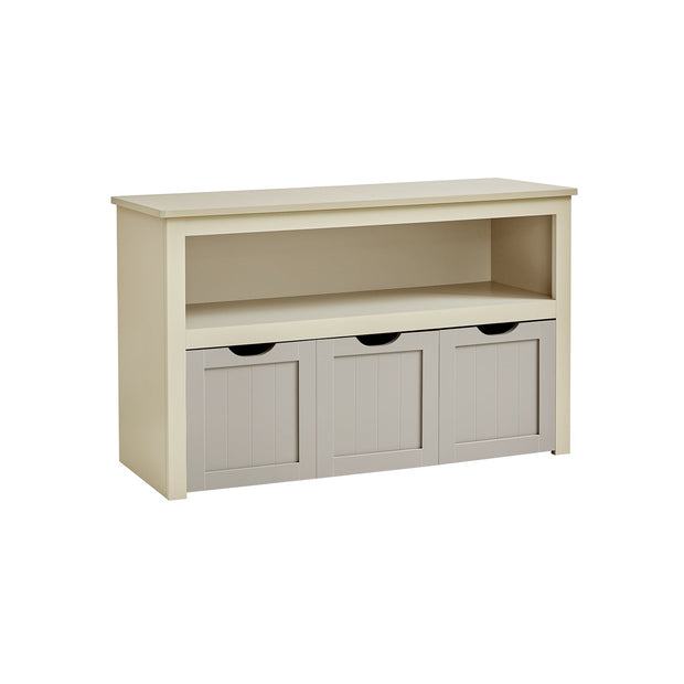 Toy Storage Unit – Wood – White – Mobile with 3 Drawers