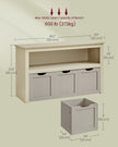 Toy Storage Unit – Wood – White – Mobile with 3 Drawers