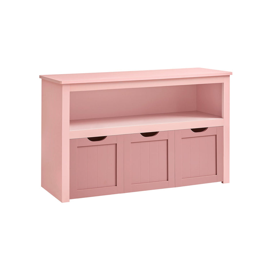 Toy Storage Unit – Wood – White – Mobile with 3 Drawers