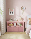 Toy Storage Unit – Wood – Jelly Pink – Mobile with 3 Drawers