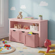 Toy Storage Cabinet – Engineered Wood – Laurel Green – Mobile with 3 Drawers