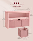 Toy Storage Unit – Wood – White – Mobile with 3 Drawers