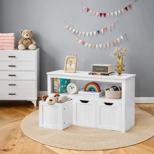 Toy Storage Cabinet – Engineered Wood – Laurel Green – Mobile with 3 Drawers