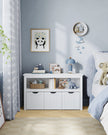 Toy Storage Unit – Wood – White – Mobile with 3 Drawers