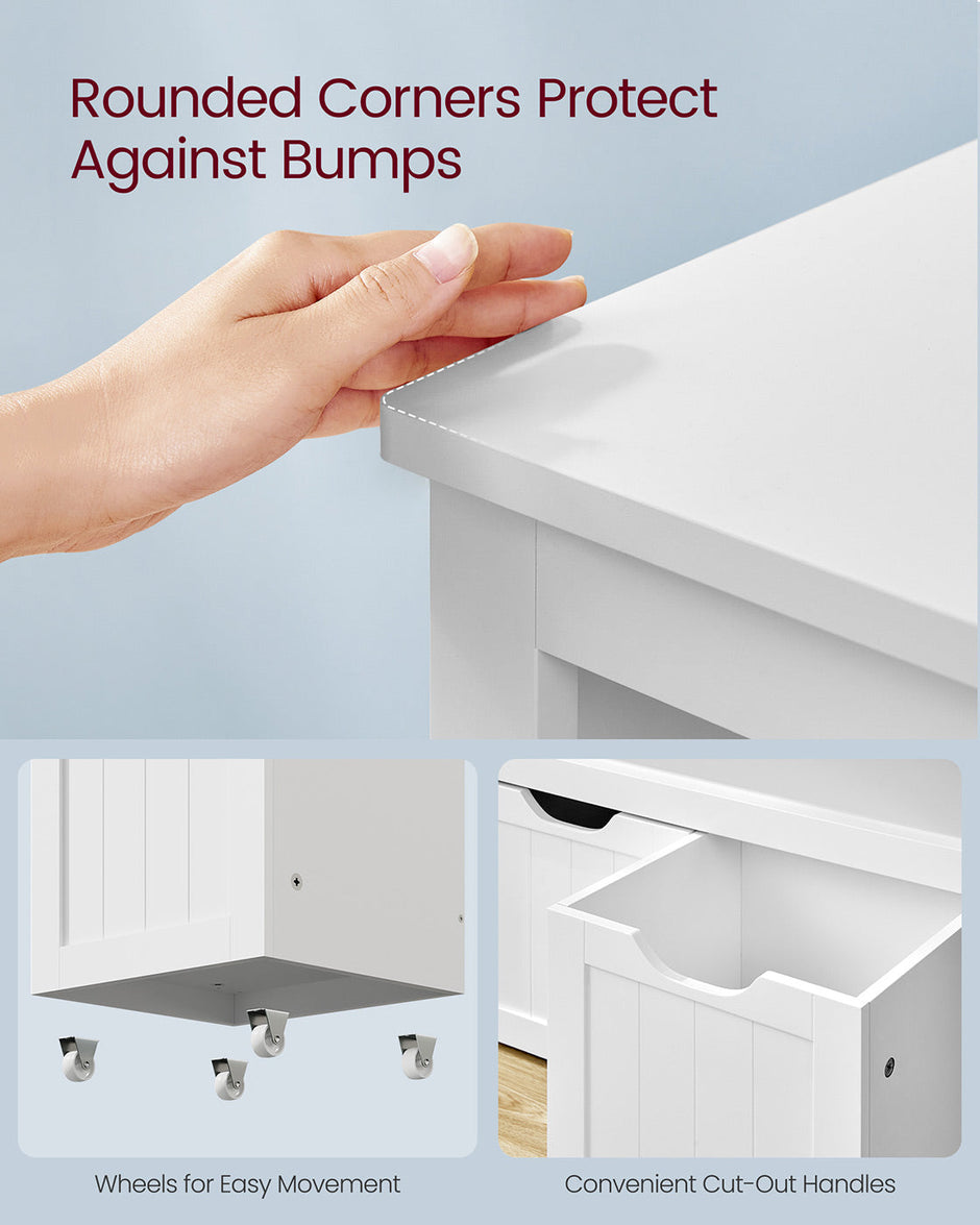 Toy Storage Unit – Wood – White – Mobile with 3 Drawers