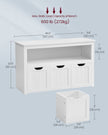 Toy Storage Unit – Wood – White – Mobile with 3 Drawers