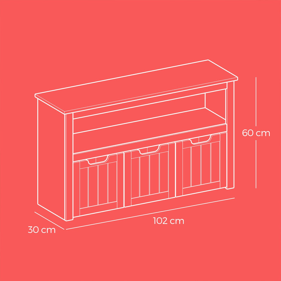 Toy Storage Cabinet – Engineered Wood – Laurel Green – Mobile with 3 Drawers