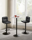 Bar Stools Set of 2 – PU – Adjustable – 360° Swivel with Backrest and Footrest