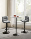Bar Stools Set of 2 – PU – Adjustable – 360° Swivel with Backrest and Footrest