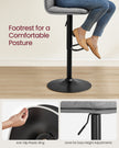 Bar Stools Set of 2 – PU – Adjustable – 360° Swivel with Backrest and Footrest