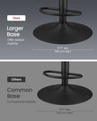 Set of 2 Height Adjustable Swivel Bar Stools – Synthetic Leather – Ink Black – Backrests and Footrests