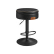 Bar Stool – Synthetic Leather – Caramel Brown – 360° Swivel and Height Adjustable with Storage