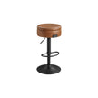 Bar Stool – Synthetic Leather – Caramel Brown – 360° Swivel and Height Adjustable with Storage