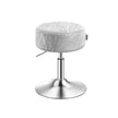 Height Adjustable Stool – PU Upholstery – Cream White – 360° Swivel, Thick Cushion for Makeup Vanity