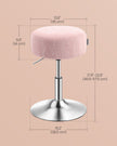 Dressing Table Stool – PU Upholstery – Cream White – Height Adjustable, 360° Swivel, Thick Cushion