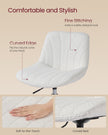 Dressing Table Chair - Adjustable Height - Foam and Fabric - 360° Swivel - Backrest Support