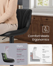 Adjustable Swivel Bar Stools - 2-Piece Set - PU Leather - Backrest - Metal Footrest