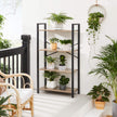 4-Tier Bookshelf – Iron Frame – Greige and Black – Industrial Design
