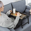 Breakfast Tray Table – Bamboo – Rustic Brown – Folding Legs with Phone and Tablet Groove