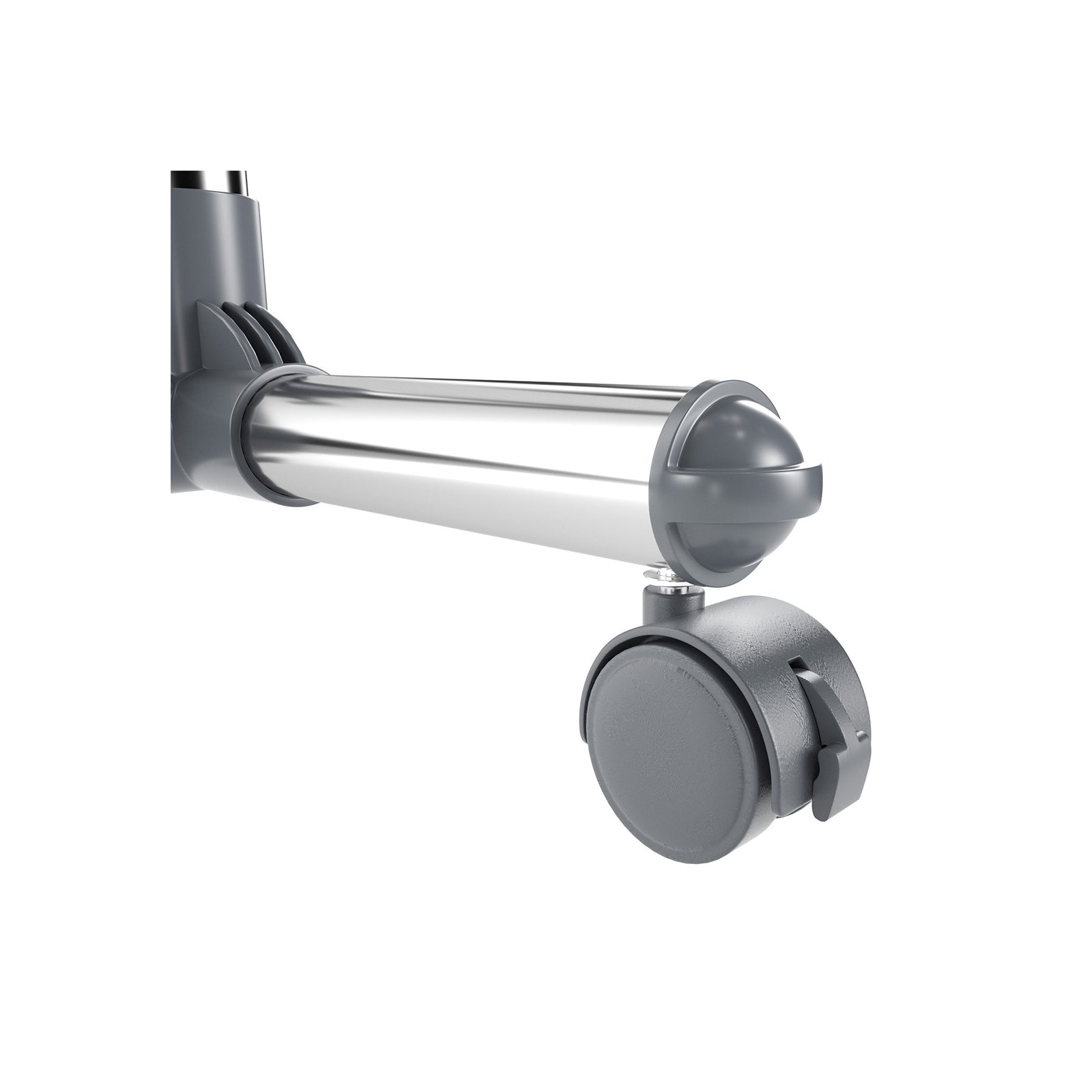 Adjustable Garment Rack – Stainless Steel – Grey – With Wheels and Additional Coat Hooks