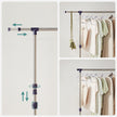 Adjustable Garment Rack – Stainless Steel – Grey – With Wheels and Additional Coat Hook