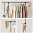 Adjustable Garment Rack – Stainless Steel – Grey – With Wheels and Additional Coat Hook