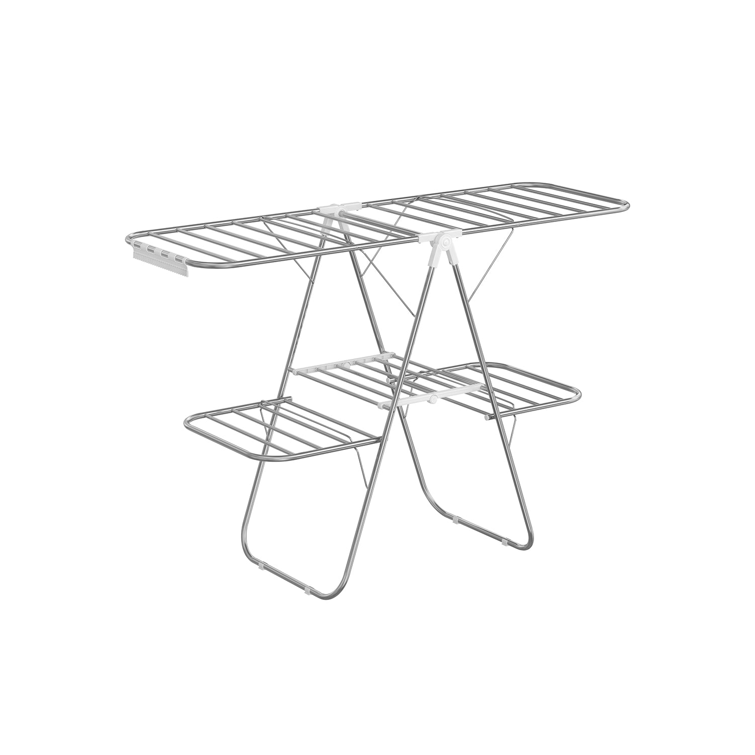 2-Level Clothes Drying Rack – Metal – Adjustable Height – Foldable and Free-Standing