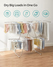 2-Level Clothes Drying Rack – Metal – Adjustable Height – Foldable and Free-Standing