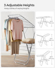 2-Level Clothes Drying Rack – Metal – Adjustable Height – Foldable and Free-Standing