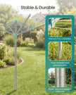 Rotary Washing Line - 45m - Steel/Plastic - Foldable - Includes Clips and Protective Cover