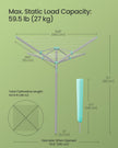 Rotary Washing Line - 45m - Steel/Plastic - Foldable - Includes Clips and Protective Cover