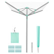 Rotary Washing Line - 45m - Steel/Plastic - Foldable - Includes Clips and Protective Cover