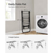Foldable Clothes Airer – Stainless Steel – Black – 16 Metre Drying Space