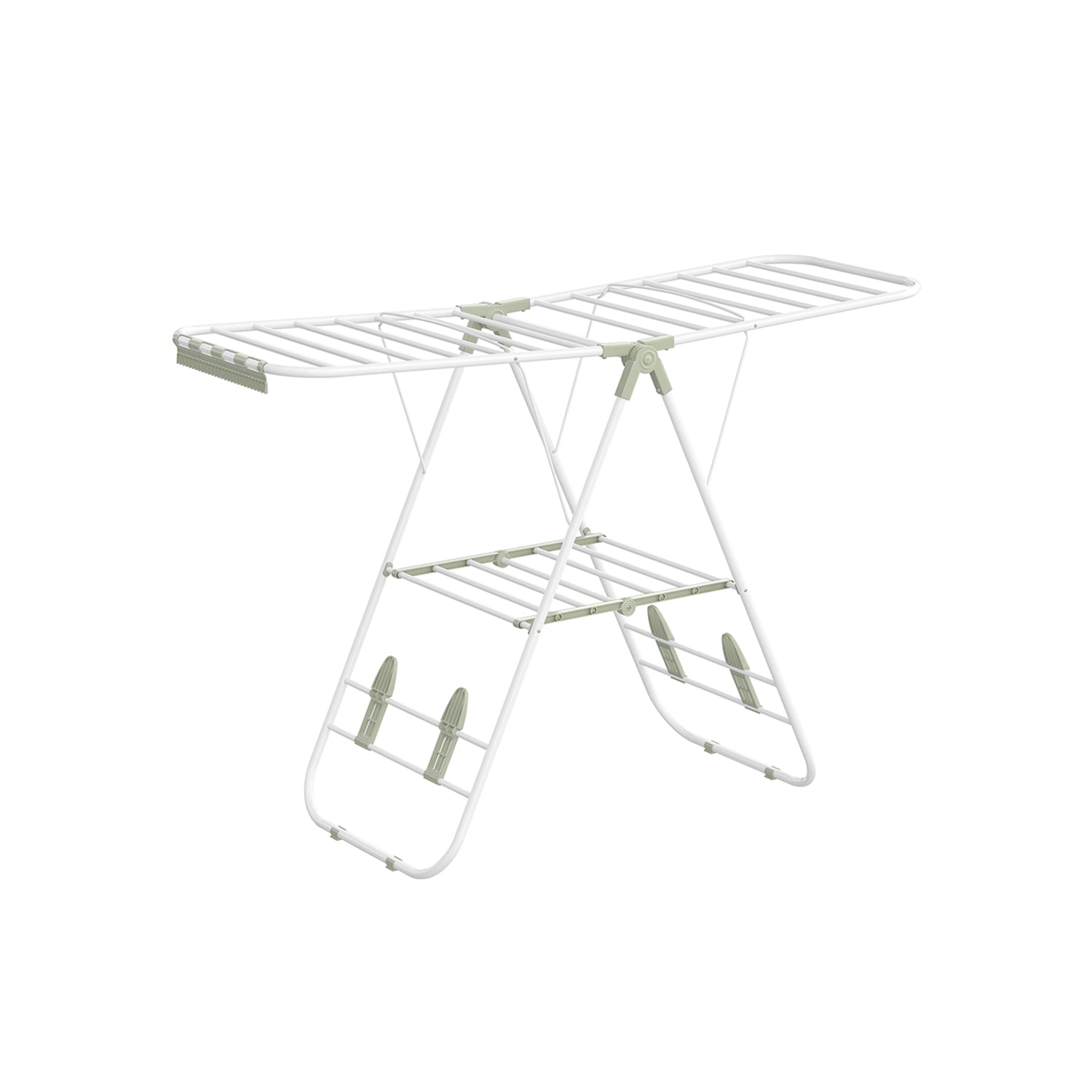 Folding Clothes Drying Rack – Stainless Steel – White and Green – 16 Metre Drying Space