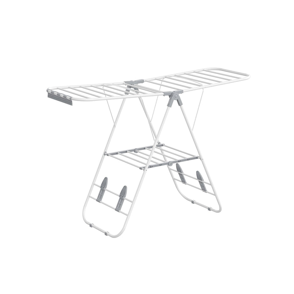 Foldable Clothes Airer – Stainless Steel – White and Grey – 16 Metre Drying Space