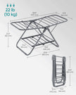 Foldable 2-Level Laundry Airer – Metal – Dove Grey – Space-Saving Design