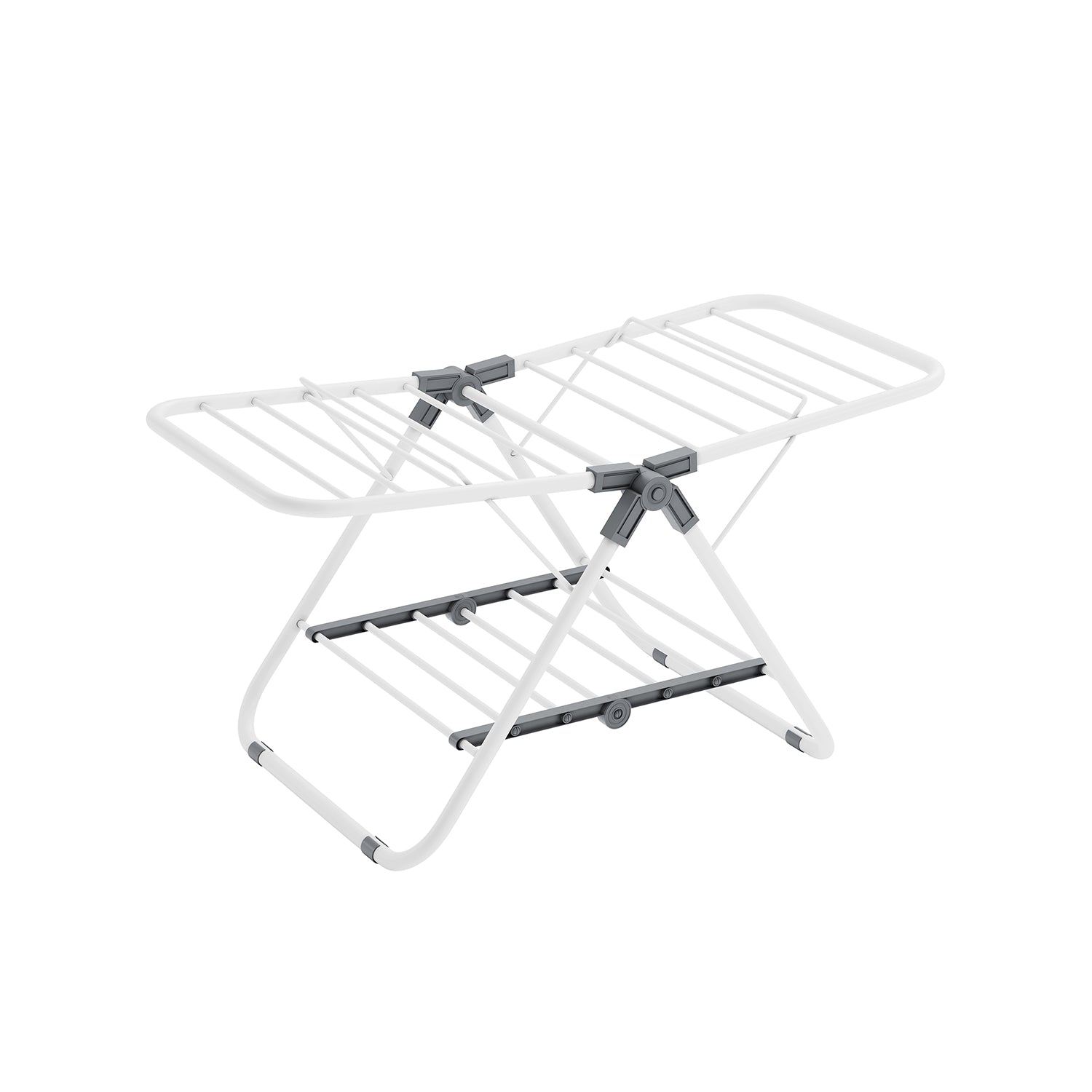 Laundry Airer – Metal – Cloud White – Foldable 2-Level Design, Space-Saving