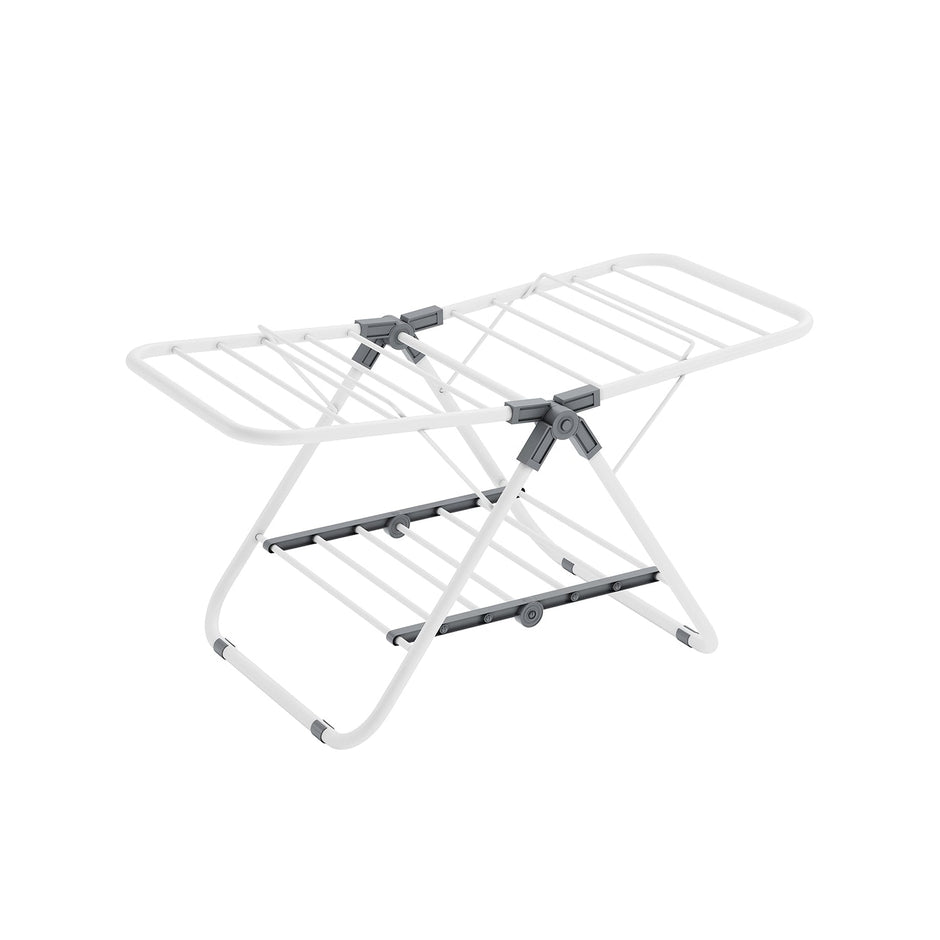 Laundry Airer – Metal – Cloud White – Foldable 2-Level Design, Space-Saving