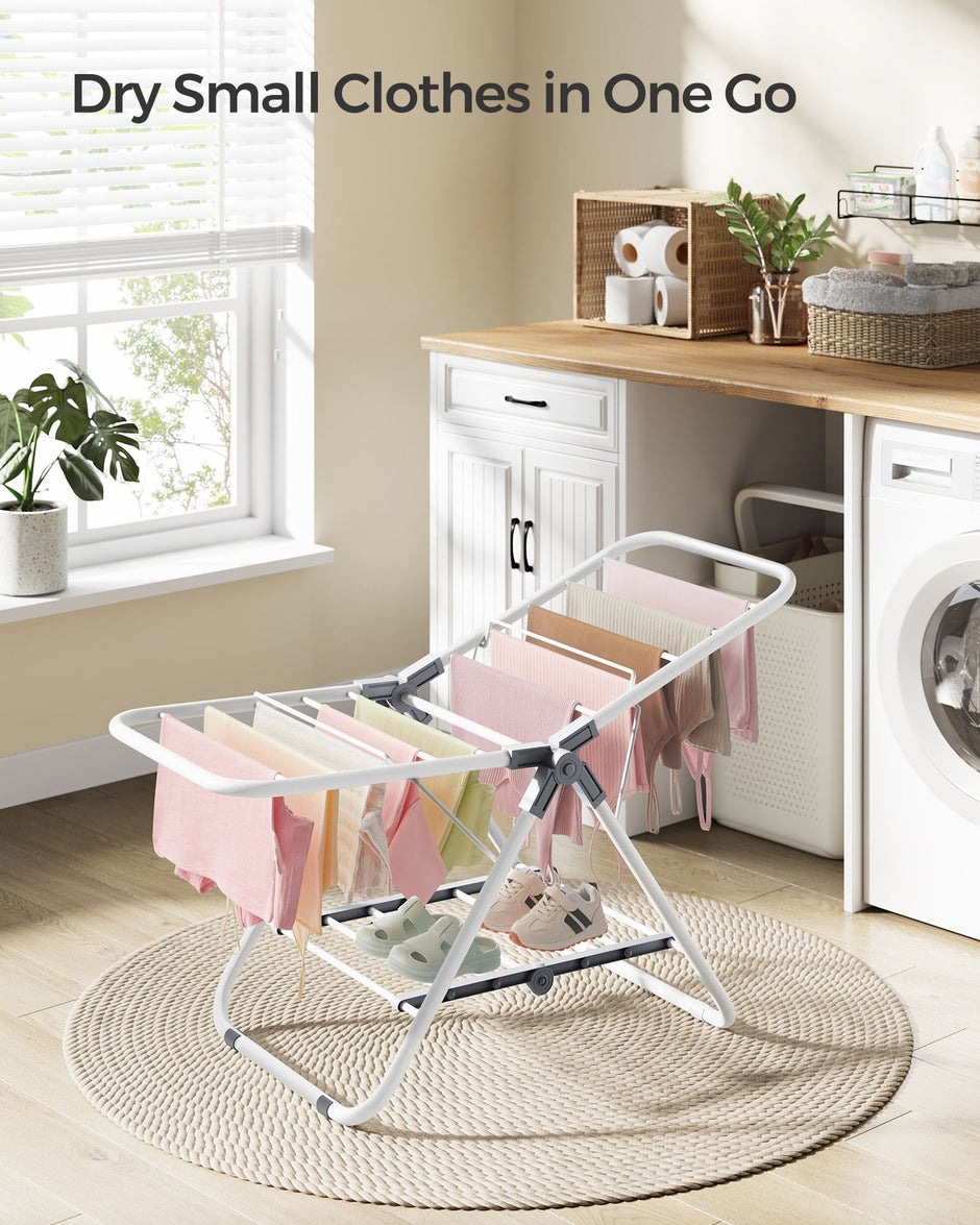 Laundry Airer – Metal – Cloud White – Foldable 2-Level Design, Space-Saving