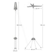 Clothes Drying Rack – Stainless Steel – Grey and White – Space-Saving and Foldable, Indoor Rotary Design