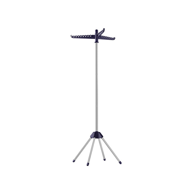 Clothes Drying Rack – Stainless Steel – Silver – Foldable and Space-Saving with 3 Arms