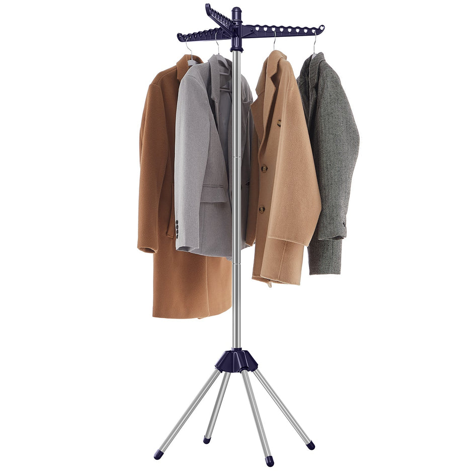 Clothes Airer – Stainless Steel – Silver – Space-Saving with 3 Rotatable Arms