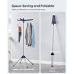 Clothes Airer – Stainless Steel – Silver – Space-Saving with 3 Rotatable Arms