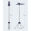 Clothes Airer – Stainless Steel – Silver – Space-Saving with 3 Rotatable Arms