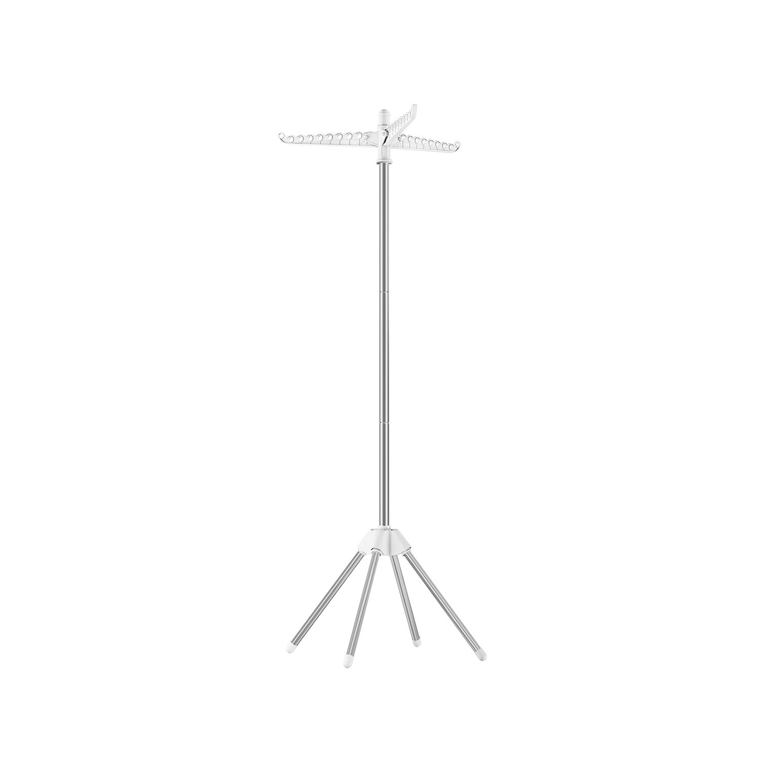 Clothes Drying Rack – Stainless Steel – Silver – Foldable Indoor Rotary Design with 3 Arms