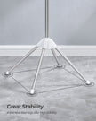 Clothes Drying Rack – Stainless Steel – Silver – Foldable Indoor Rotary Design with 3 Arms